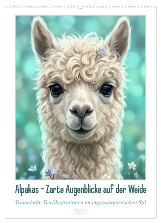 Produktbild: Alpakas - Zarte Augenblicke auf der Weide (Wandkalender 2027 DIN A2 hoch), CALVENDO Monatskalender