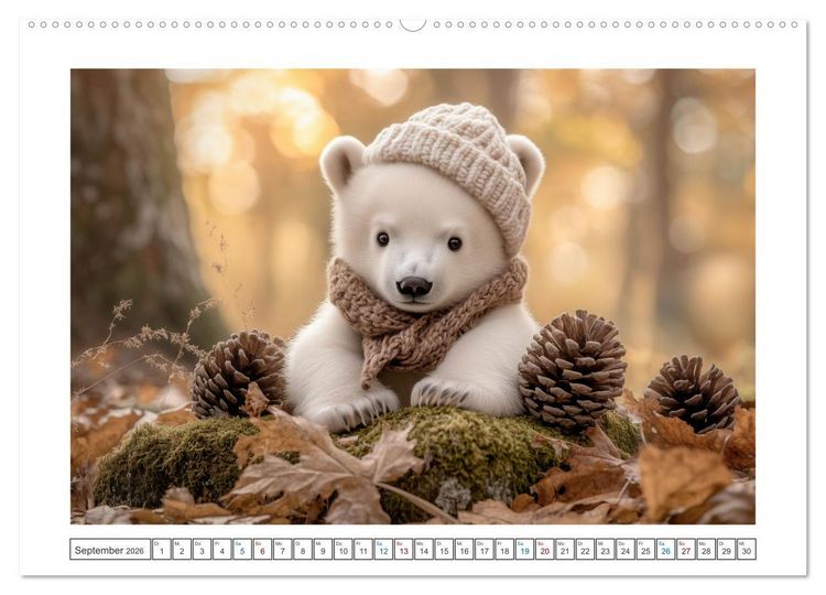 Produktbild: Kleiner Eisb&auml;r und die gro&szlig;e Welt (hochwertiger Premium Wandkalender 2026 DIN A2 quer), Kunstdruck in Hochglanz