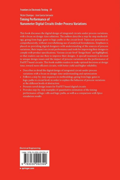 Produktbild: Timing Performance of Nanometer Digital Circuits Under Process Variations