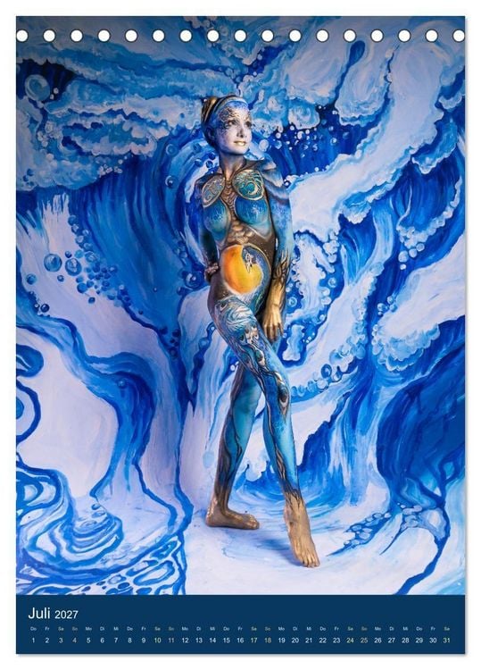 Produktbild: Bodypainting Adventures - Farbe auf nackter Haut (Tischkalender 2027 DIN A5 hoch), CALVENDO Monatskalender