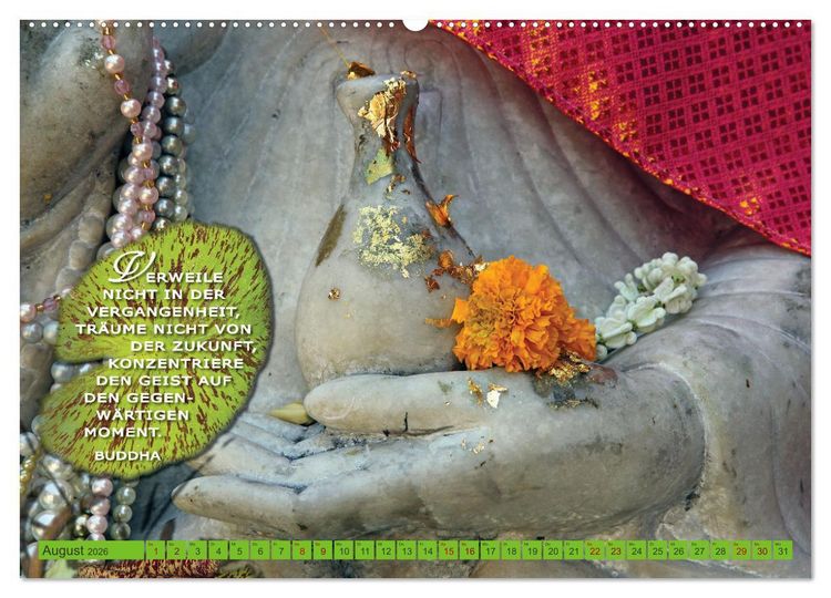 Produktbild: Buddhas Worte - Der Weg zur Achtsamkeit (Wandkalender 2026 DIN A2 quer), CALVENDO Monatskalender