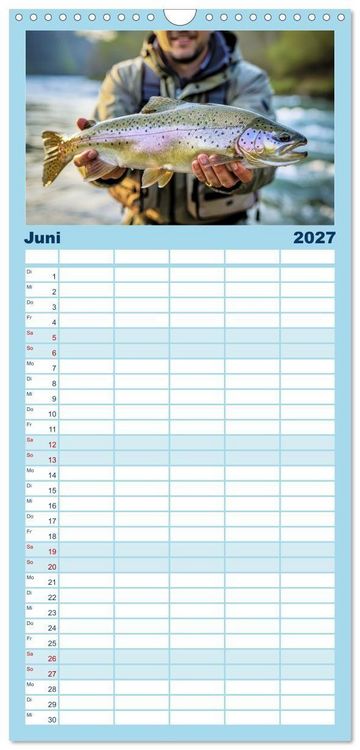 Produktbild: Familienplaner 2027 - Forellen im Fluss mit 5 Spalten (Wandkalender, 21 x 45 cm) CALVENDO