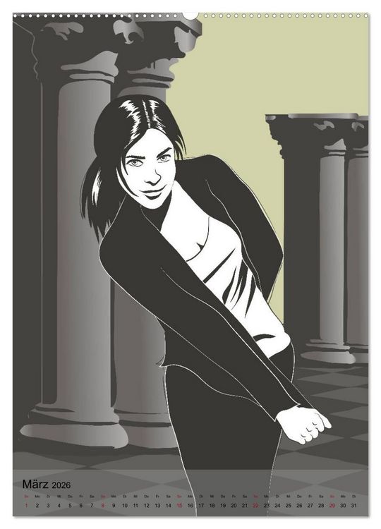 Produktbild: Zw&ouml;lf Augenblicke - Illustrationen aus dem Leben (Wandkalender 2026 DIN A2 hoch), CALVENDO Monatskalender