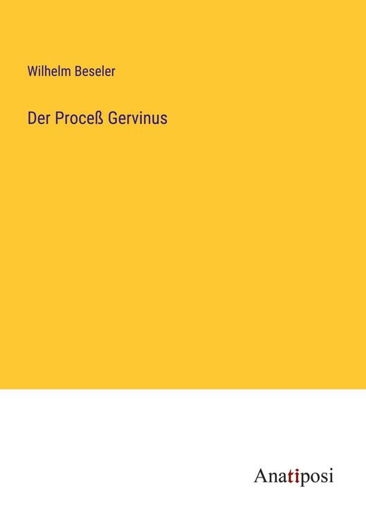 Produktbild: Der Proce&szlig; Gervinus