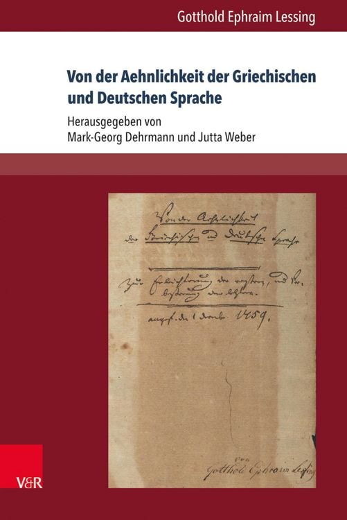 Produktbild: Von der Aehnlichkeit der Griechischen und Deutschen Sprache