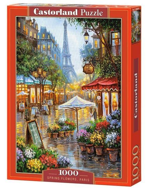 Produktbild: Castorland 1000 Piece Jigsaw Puzzle, Spring Flowers, Paris, France, Colorful Eiffel Tower and Caf&eacute; Puzzle, Adult Puzzle, Castorland C-103669-2