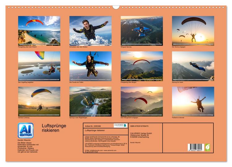 Produktbild: Luftspr&uuml;nge riskieren (Wandkalender 2027 DIN A2 quer), CALVENDO Monatskalender