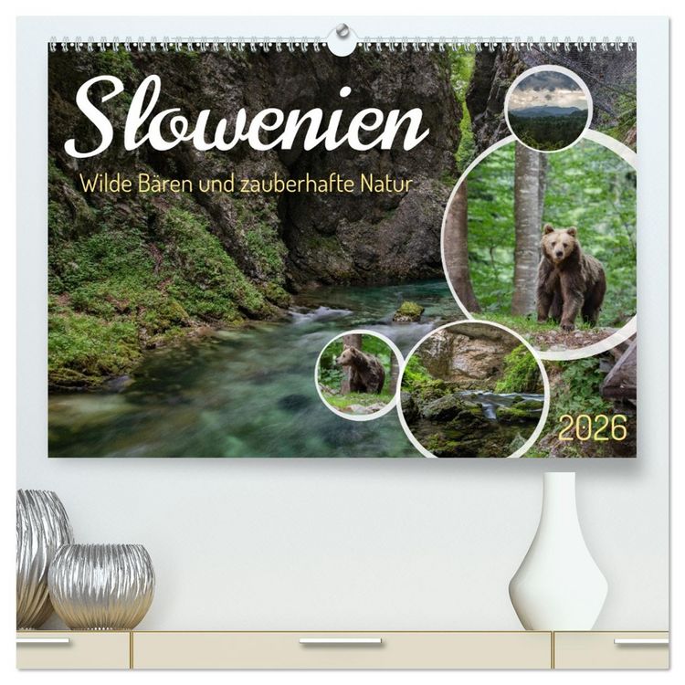 Produktbild: Slowenien - Wilde B&auml;ren und zauberhafte Natur (hochwertiger Premium Wandkalender 2026 DIN A2 quer), Kunstdruck in Hochglanz