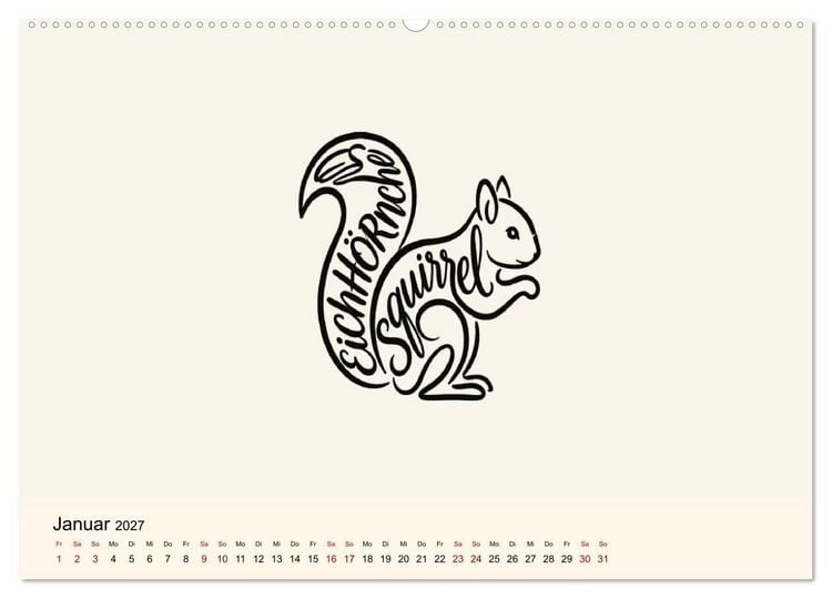 Produktbild: Buchstabentiere (hochwertiger Premium Wandkalender 2027 DIN A2 quer), Kunstdruck in Hochglanz