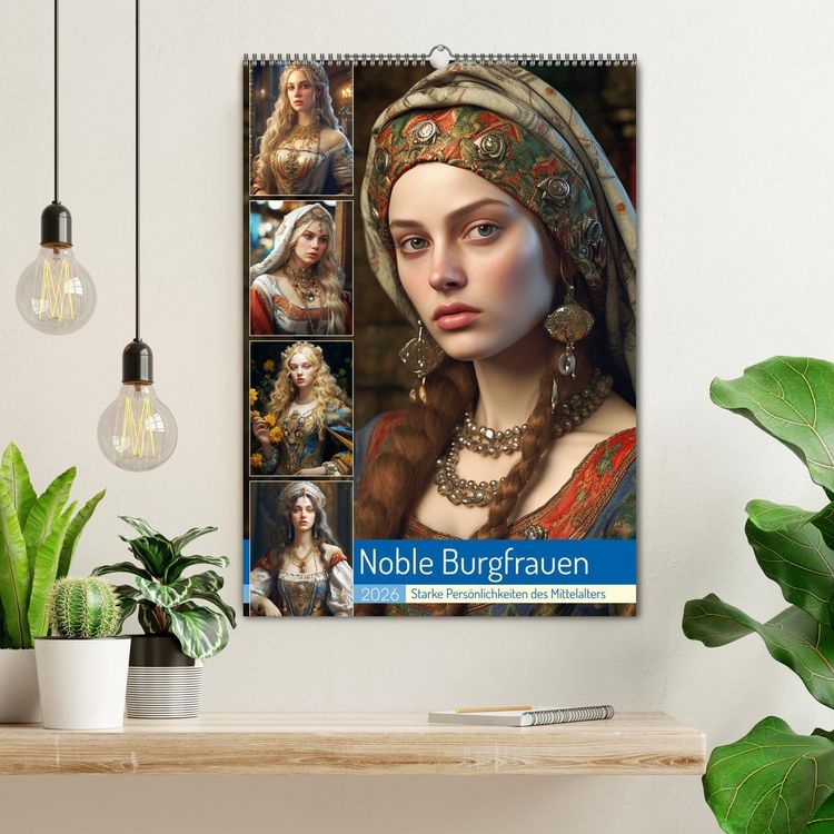 Produktbild: Noble Burgfrauen. Starke Pers&ouml;nlichkeiten des Mittelalters (Wandkalender 2026 DIN A2 hoch), CALVENDO Monatskalender