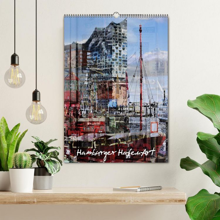 Produktbild: Hamburger HafenArt (Wandkalender 2026 DIN A2 hoch), CALVENDO Monatskalender