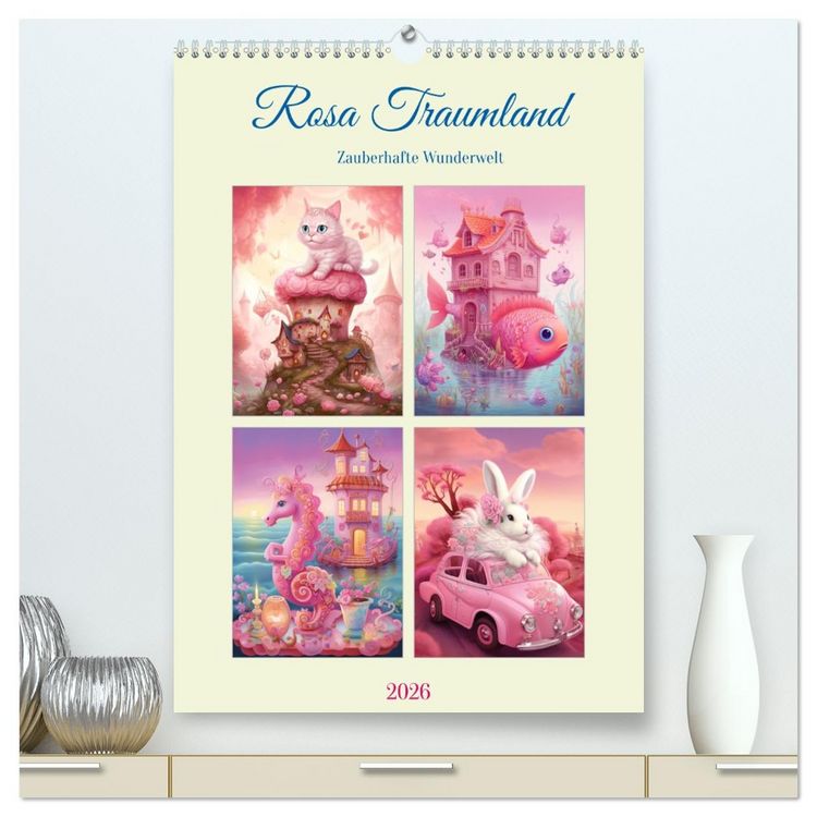 Produktbild: Rosa Traumland. Zauberhafte Wunderwelt (hochwertiger Premium Wandkalender 2026 DIN A2 hoch), Kunstdruck in Hochglanz