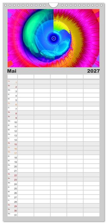 Produktbild: Familienplaner 2027 - Energie-Spiralen mit 5 Spalten (Wandkalender, 21 x 45 cm) CALVENDO