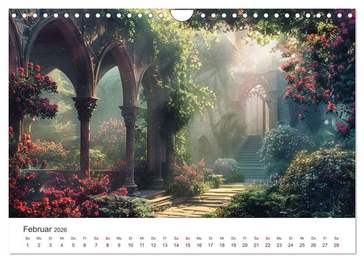Produktbild: Verwunschene G&auml;rten - Eine Zeitreise (Wandkalender 2026 DIN A4 quer), CALVENDO Monatskalender