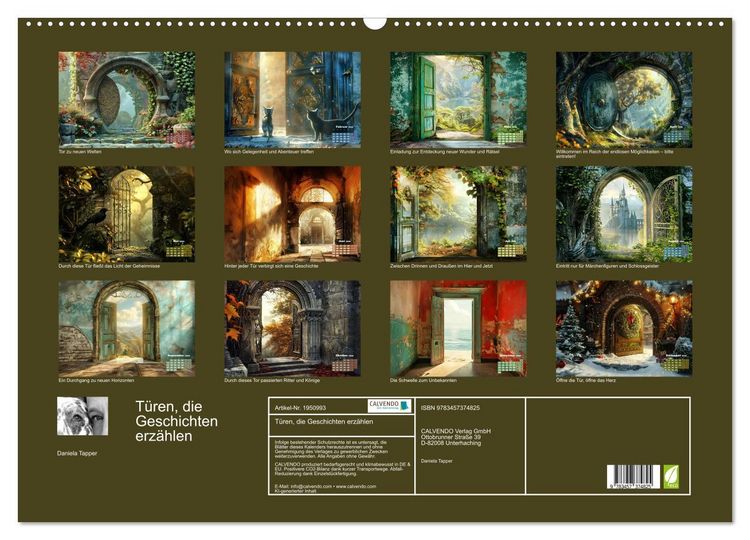Produktbild: T&uuml;ren, die Geschichten erz&auml;hlen (Wandkalender 2026 DIN A2 quer), CALVENDO Monatskalender