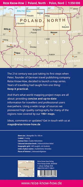 Produktbild: Reise Know-How Landkarte Polen, Nord | Poland, North (1:350.000)