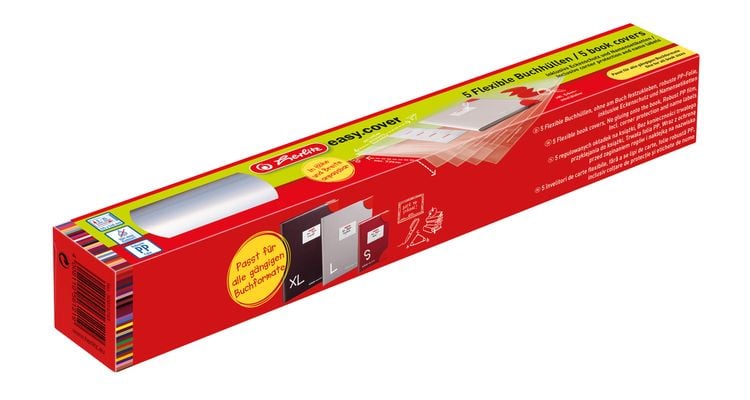 Produktbild: Herlitz Buchh&uuml;llen mit Namensetiketten 5er Set