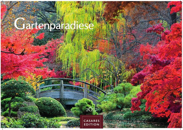 Produktbild: Gartenparadiese Kalender 2027- Der Kalender f&uuml;r alle, die G&auml;rten lieben - Wandkalender | Gartenkalender | Fotokalender Naturkalender 50x35cm