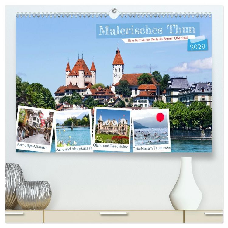 Produktbild: Malerisches Thun (hochwertiger Premium Wandkalender 2026 DIN A2 quer), Kunstdruck in Hochglanz