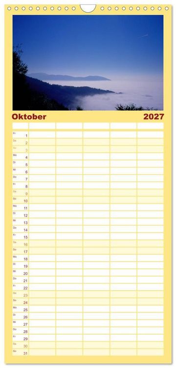 Produktbild: Familienplaner 2027 - Bayerischer Wald mit 5 Spalten (Wandkalender, 21 x 45 cm) CALVENDO