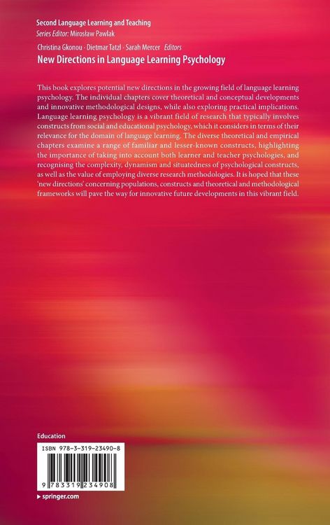 Produktbild: New Directions in Language Learning Psychology