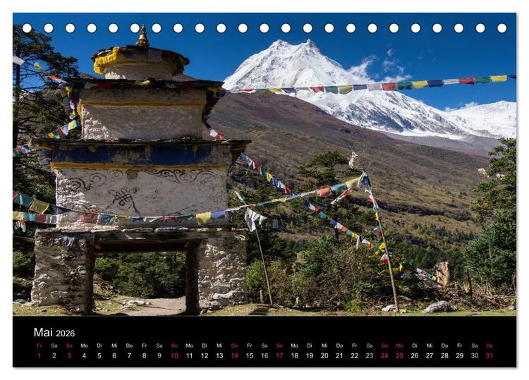 Produktbild: Buddhistische Ch&ouml;rten im Himalaya (Tischkalender 2026 DIN A5 quer), CALVENDO Monatskalender