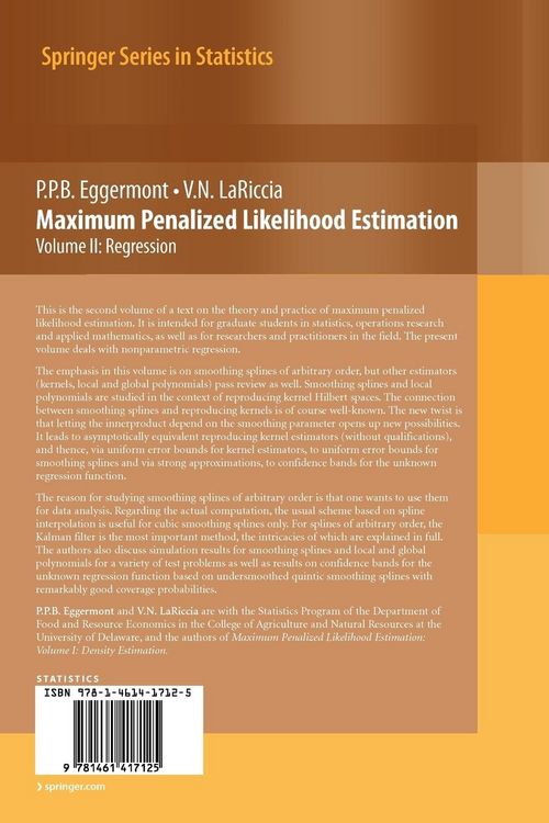 Produktbild: Maximum Penalized Likelihood Estimation
