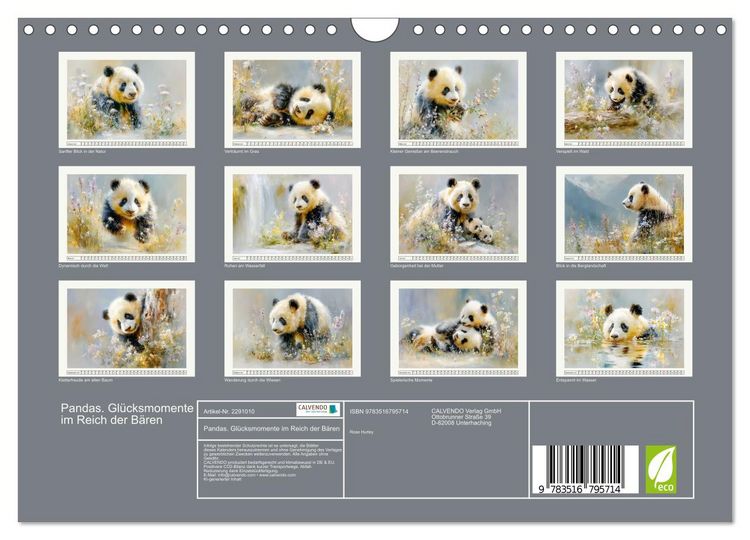 Produktbild: Pandas. Gl&uuml;cksmomente im Reich der B&auml;ren (Wandkalender 2027 DIN A4 quer), CALVENDO Monatskalender