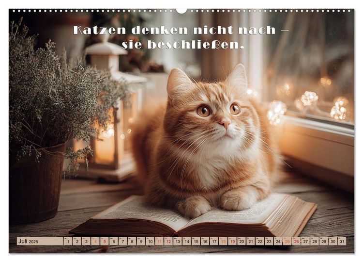 Produktbild: Miau-velous Pfotenpoesie (hochwertiger Premium Wandkalender 2026 DIN A2 quer), Kunstdruck in Hochglanz