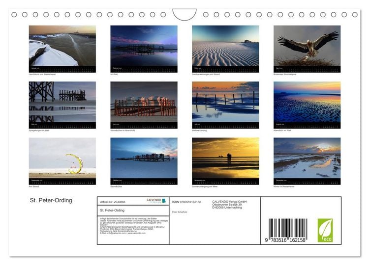 Produktbild: St. Peter-Ording (Wandkalender 2026 DIN A4 quer), CALVENDO Monatskalender