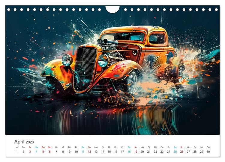 Produktbild: Hot Road - Oldtimer durch eine KI im neuen Gewand (Wandkalender 2026 DIN A4 quer), CALVENDO Monatskalender