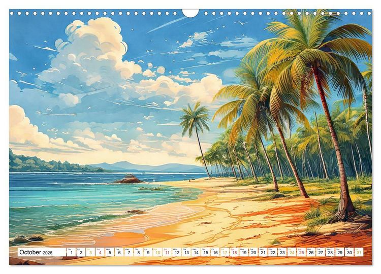 Produktbild: Peaceful Realms of Illustrated Landscapes (Wall Calendar 2026 DIN A3 landscape), CALVENDO 12 Month Wall Calendar