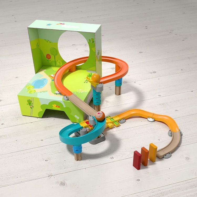 Produktbild: HABA 2013383001 - Kullerb&uuml;, Kugelbahn Klangtreppe Step by Step, 39-teilig