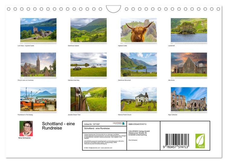 Produktbild: Schottland - eine Rundreise (Wandkalender 2026 DIN A4 quer), CALVENDO Monatskalender