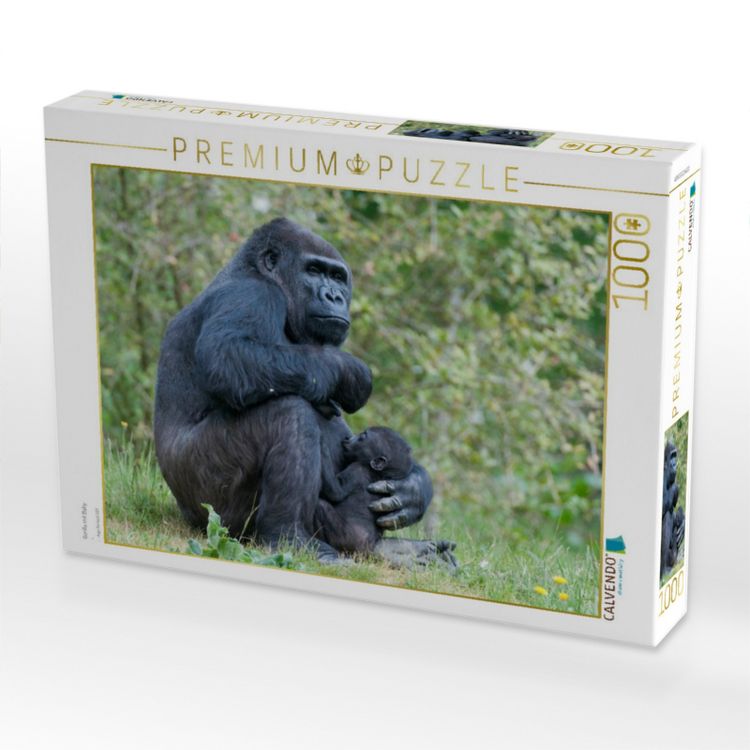Produktbild: CALVENDO Puzzle Gorilla mit Baby | 1000 Teile Lege-Gr&ouml;&szlig;e 64x48cm Foto-Puzzle f&uuml;r gl&uuml;ckliche Stunden