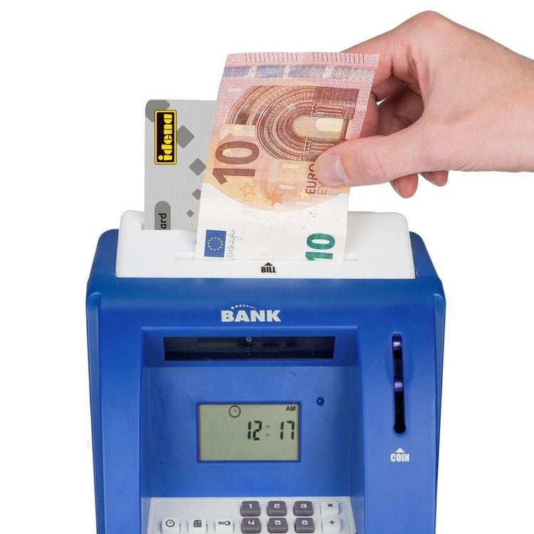 Produktbild: Idena Spardose Geldautomat mit Sound blau