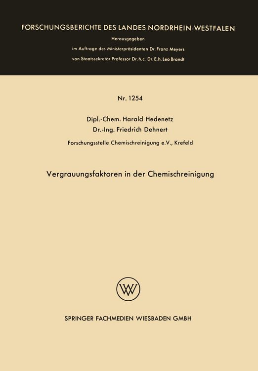 Produktbild: Vergrauungsfaktoren in der Chemischreinigung