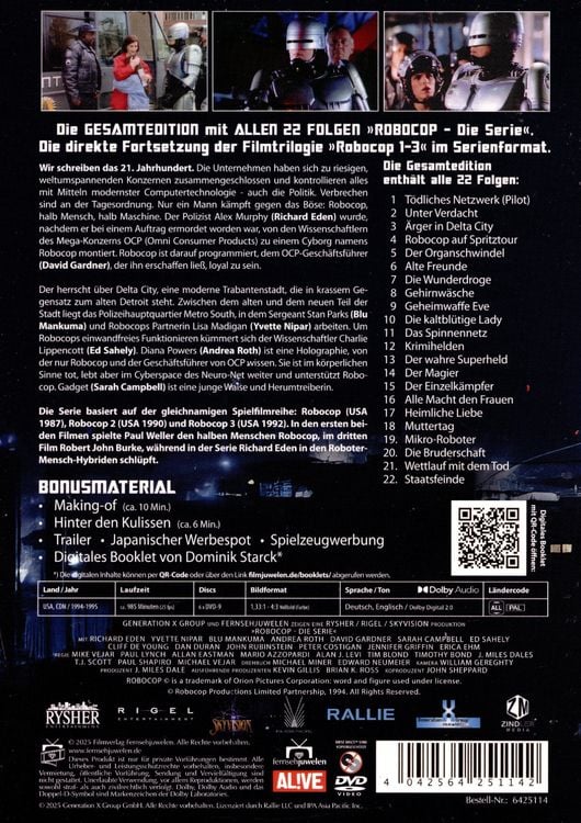 Produktbild: Robocop - Die komplette Serie (Alle 22 Folgen / Gesamtedition) [6 DVDs]