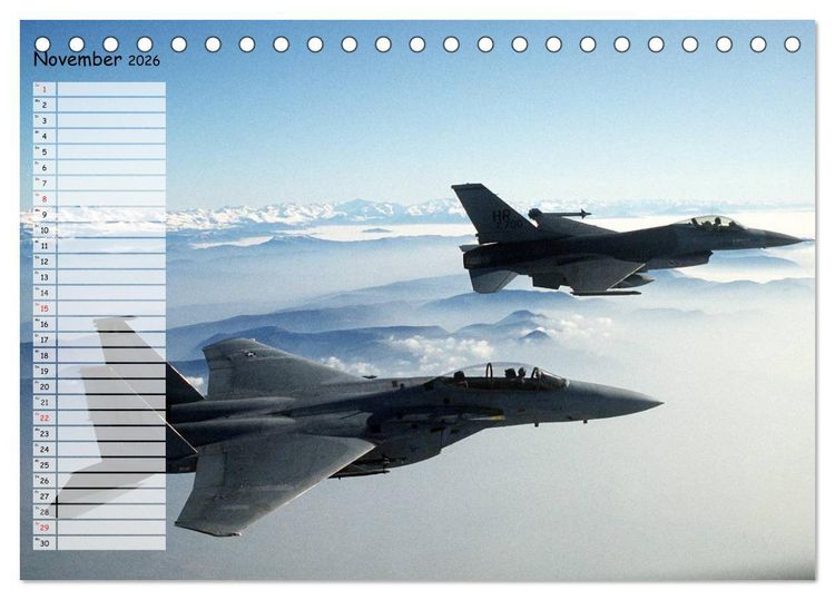 Produktbild: Luftwaffe. Kampfflugzeuge der USA (Tischkalender 2026 DIN A5 quer), CALVENDO Monatskalender