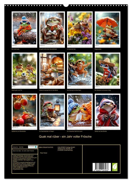 Produktbild: Quak mal r&uuml;ber - ein Jahr voller Fr&ouml;sche (hochwertiger Premium Wandkalender 2026 DIN A2 hoch), Kunstdruck in Hochglanz