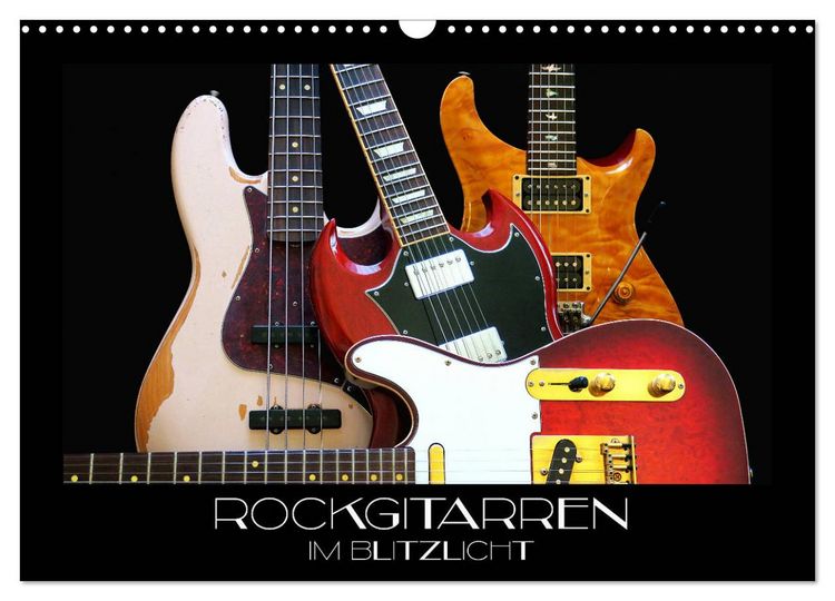 Produktbild: Rockgitarren im Blitzlicht (Wandkalender 2026 DIN A3 quer), CALVENDO Monatskalender