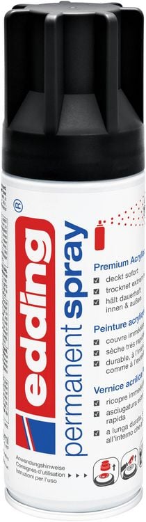Produktbild: 5200 Permanent Spray, tiefschwarz matt, 200ml Premium Acryllack