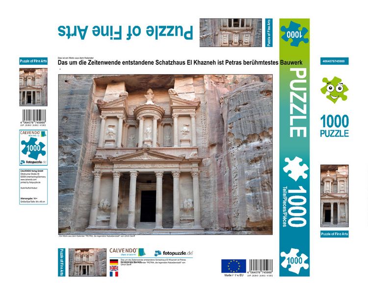 Produktbild: CALVENDO Puzzle Das um die Zeitenwende entstandene Schatzhaus El Khazneh ist Petras ber&uuml;hmtestes Bauwerk | 1000 Teile Lege-Gr&ouml;&szlig;e 64x48cm Foto-Puzzle f