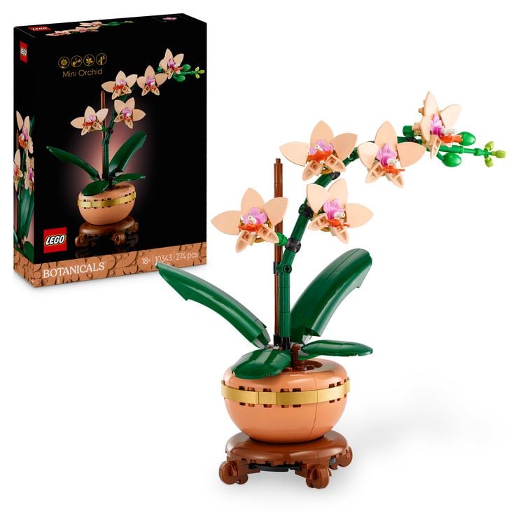 Produktbild: LEGO Botanicals 10343 Mini-Orchidee, Kunstblumen Set f&uuml;r Erwachsene