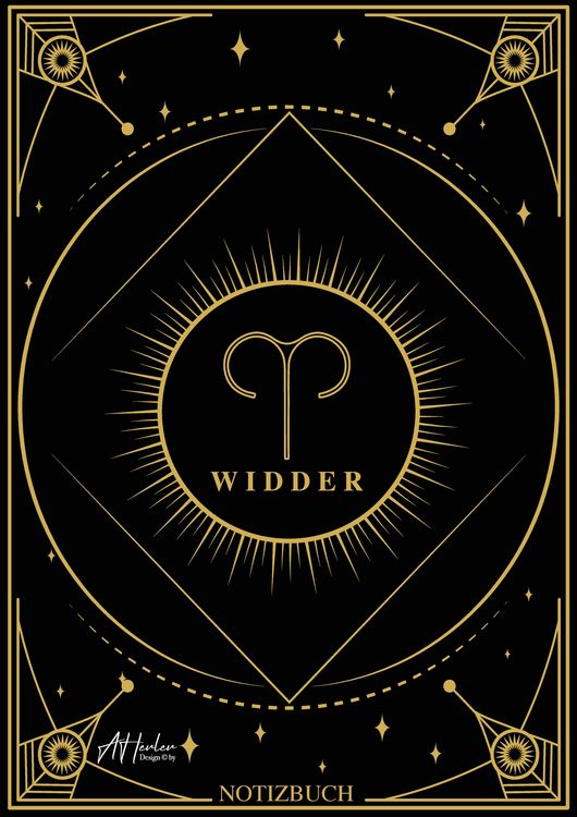 Produktbild: Edles Notizbuch Sternzeichen Widder | Designed by Alfred Herler