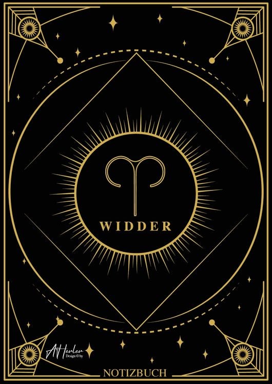 Produktbild: Edles Notizbuch Sternzeichen Widder | Designed by Alfred Herler