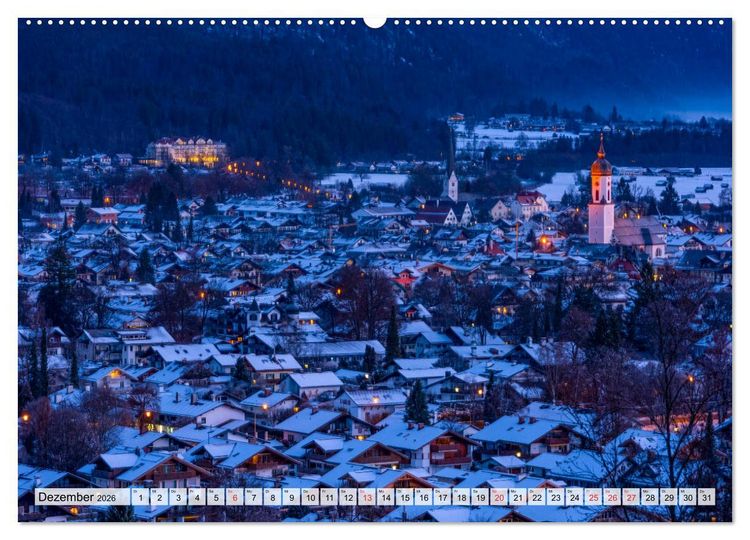 Produktbild: Garmisch-Partenkirchen - Zentrum des Werdenfelser Landes (Wandkalender 2026 DIN A2 quer), CALVENDO Monatskalender
