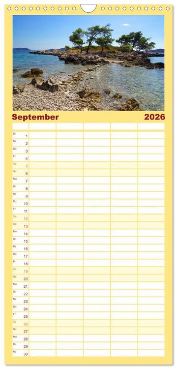 Produktbild: Familienplaner 2026 - Kroatien mit 5 Spalten (Wandkalender, 21 x 45 cm) CALVENDO