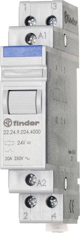Produktbild: Finder 22.24.9.024.4000 Industrierelais Schaltstrom (max.): 20A 2 &Ouml;ffner 1St.