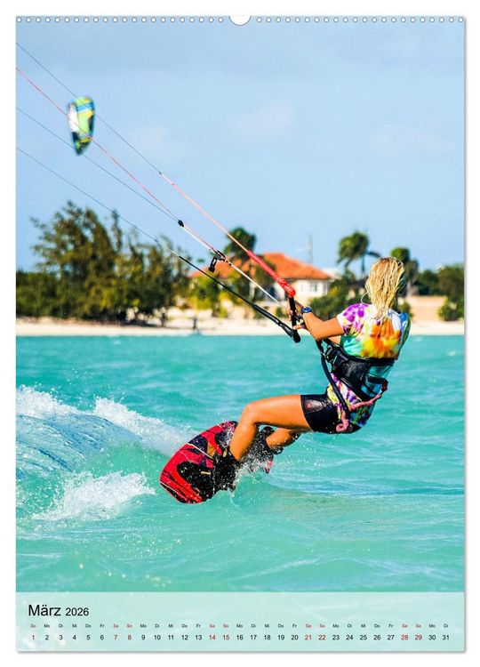 Produktbild: Kitesurfen - Fun pur (Wandkalender 2026 DIN A2 hoch), CALVENDO Monatskalender